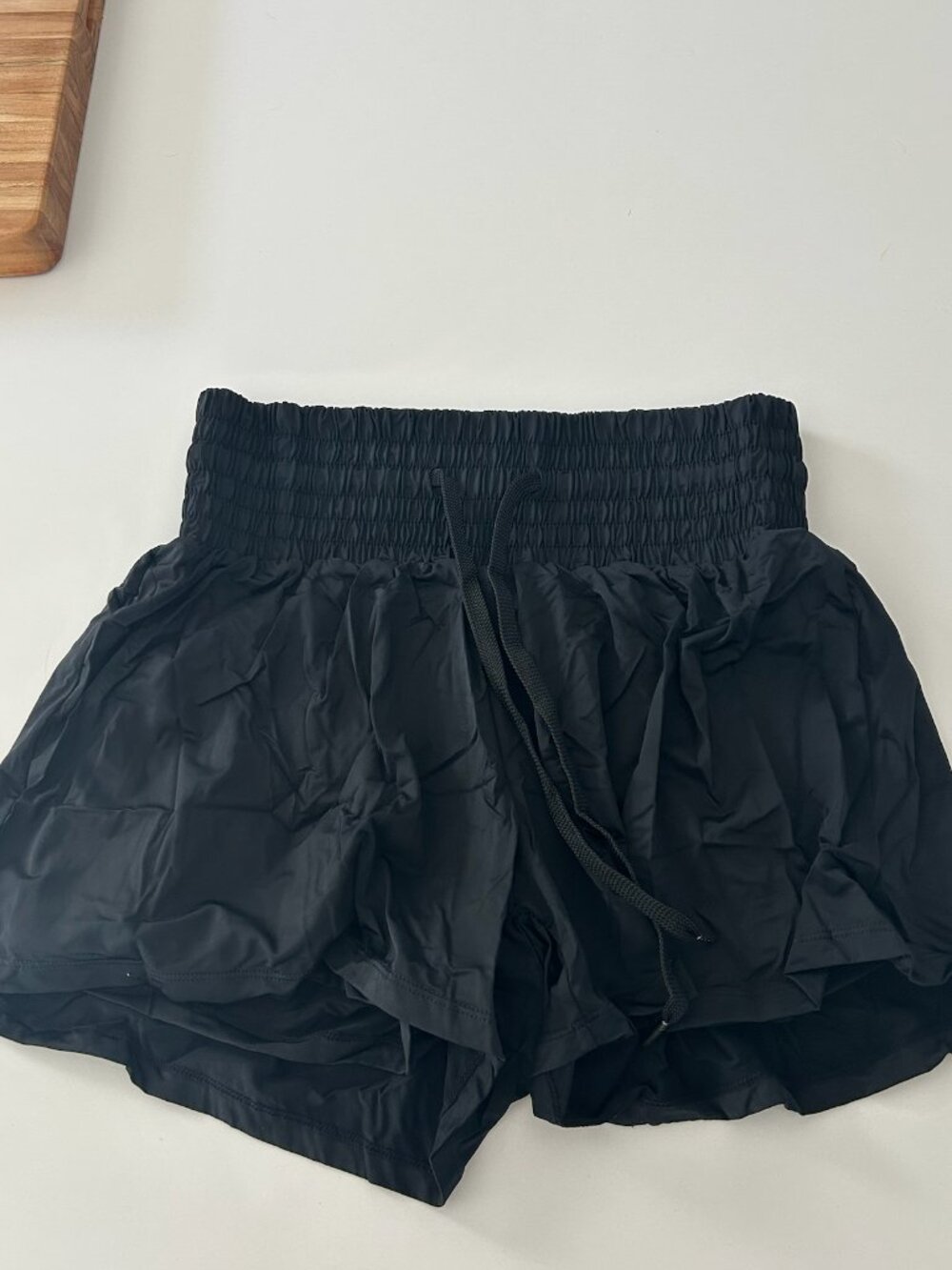 Women's Black Flowy, High Waist Athletic Shorts with Pocket NWOT